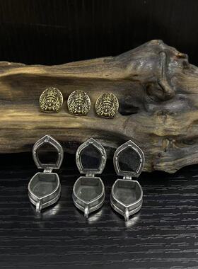 藏式迷你小嘎乌盒古银盒子吊坠 DIY配件扎基拉姆文玩配饰挂件唐卡