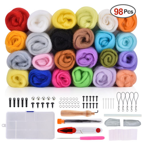 羊毛毡戳戳乐工具套装50/36色彩色羊毛条DIY手工毡针玩偶材料包