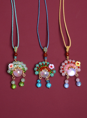 文艺复古民族风项链京剧刀马旦女吊坠中式长款毛衣链国风古装配饰