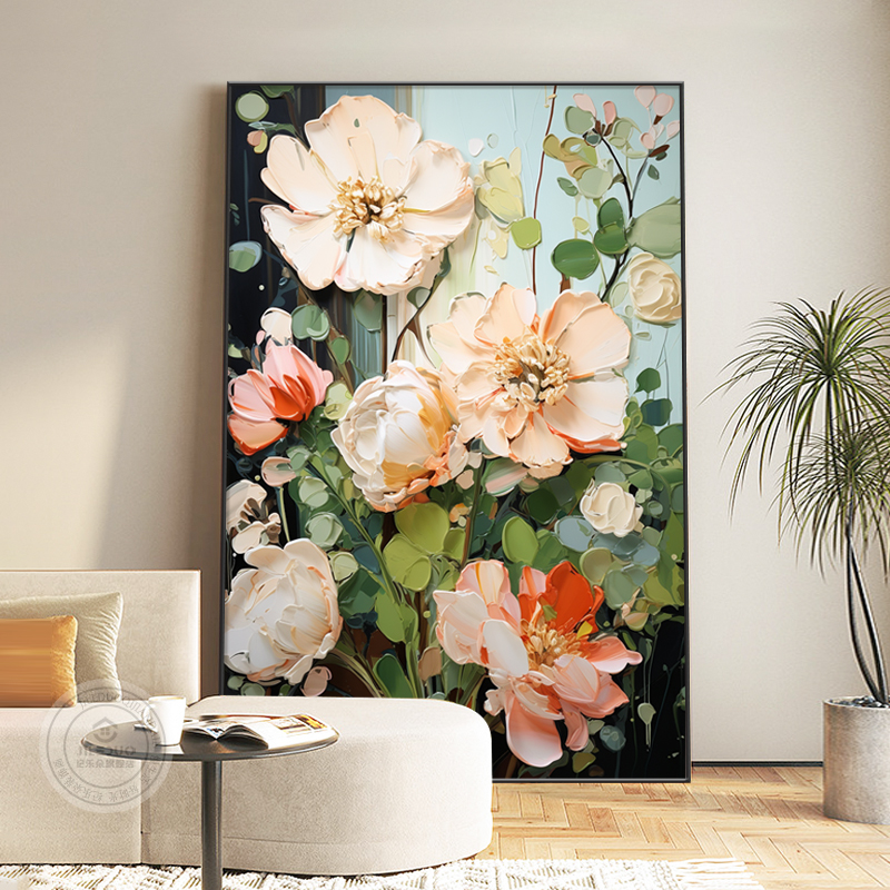 大芬村油画小清新落地画抽象装饰画北欧风客厅沙发背景墙挂画墙画