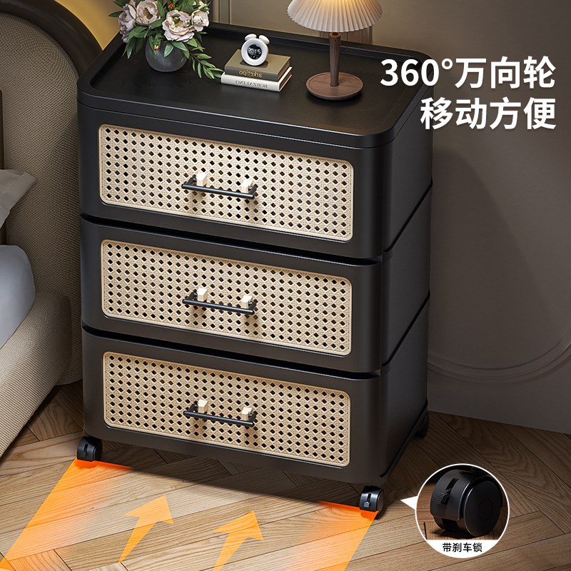 收纳柜免安装多层中古风五斗家用客厅储物柜加厚收纳置物架可移动