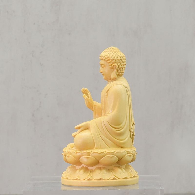 大日如来客黄杨木雕工摆件艺品新中式摆LSD厅家居实木雕刻工艺品