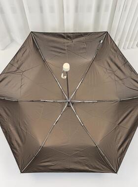 日系超轻193黑色KFN暗克纹压花风铅笔伞携动轻量金手胶便折叠晴雨