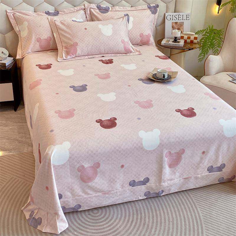 A类新款家花用轻奢列全棉磨毛印套件单系LGB高品密编织床单四季可