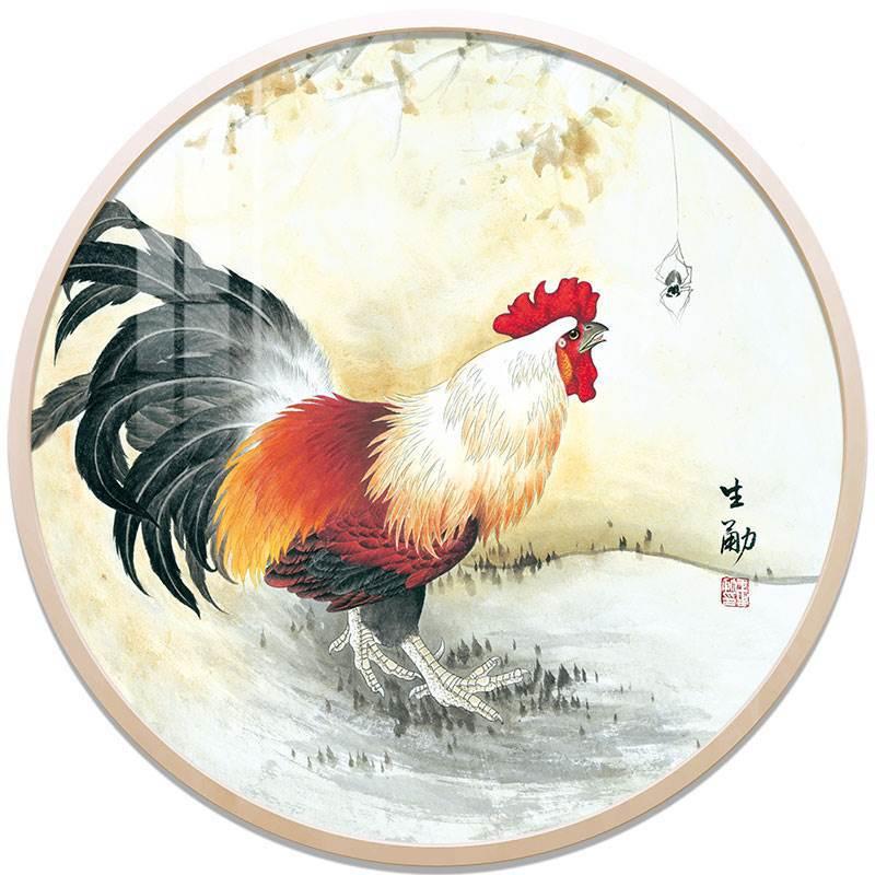 十羊二蛇生肖鼠牛虎兔龙马猴鸡狗猪圆形挂电箱装饰画儿童POM房动图片