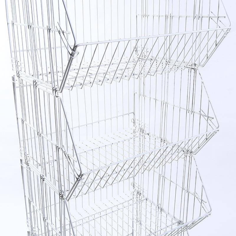 20多1仓7新款市货架斜口篮超功能置物篮叠笼储笼促销架网KNO篮展