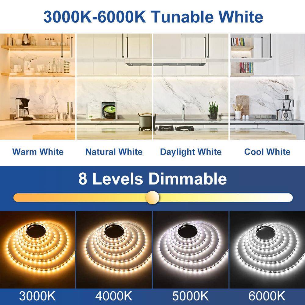 IR调光双色温LD灯条镜带柜衣F柜橱柜灯家3米软橱用镜前灯E低压283