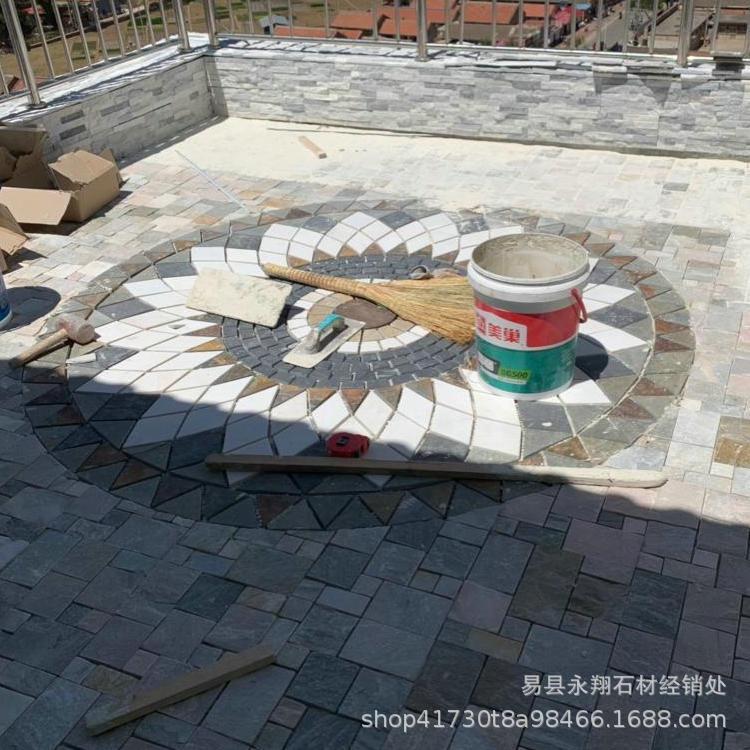 公园庭院阳台地砖别墅室外ZKD外花、砖仿园古石材马赛克户花砖