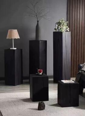 木墩木做子木头树COJ碳化黑色木墩茶实几凳玄关木客厅落地摆件根