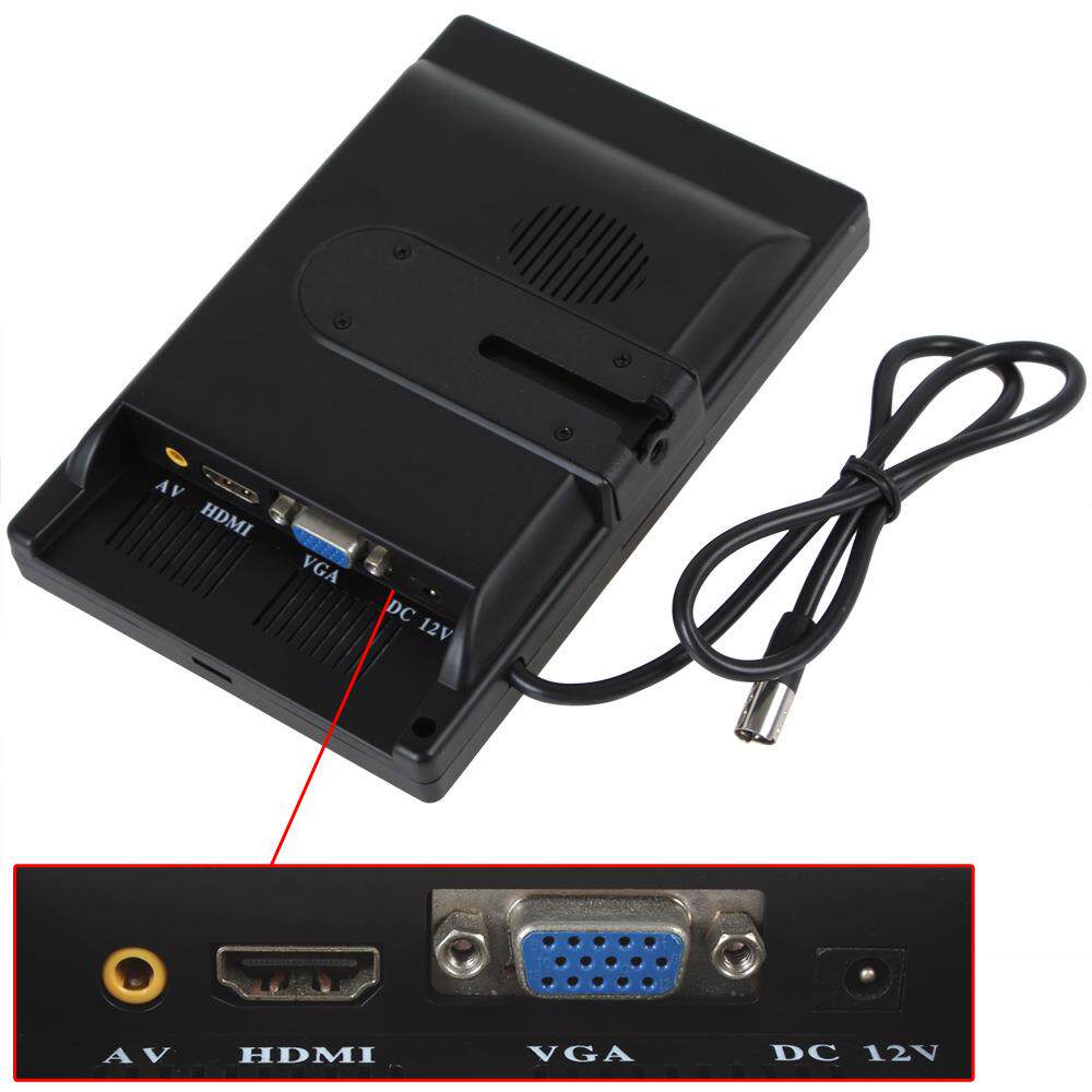 7寸车载电无品牌/脑液晶显示器,口全高清vga+av+hdmi接倒车优先屏
