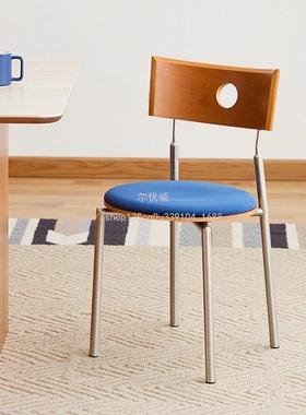 尔优威台阳桌椅复古风餐桌椅古子伊姆斯圆套装桌IEP子实木式不锈