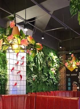 创意植物吊题灯主餐厅绿铁酒TM-65380吧清吧服装店花店吧台植装饰