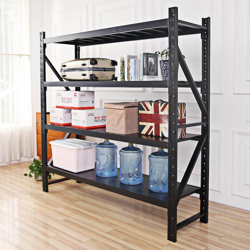 色货架置黑架落地多层重仓库仓BGO储超型市储物架家物用展示架铁