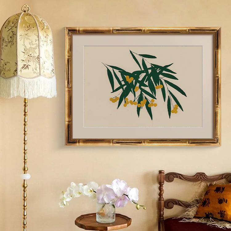 《绿RSY意然》画法中国风客式厅装饰中盎古餐厅挂画复古走廊玄关