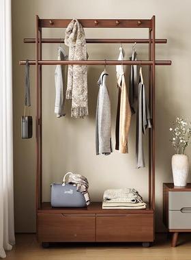 新中ZG-75475式实木衣架家用小便捷型式可移动落户地衣架置帽物架