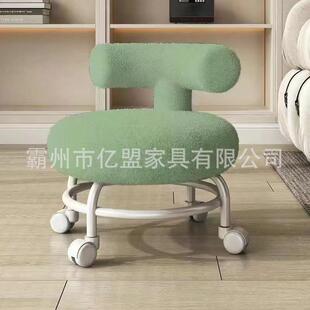 滑轮矮凳凳擦地浴足小圆凳儿童子步万IRW向轮学美缝美甲移动不锈