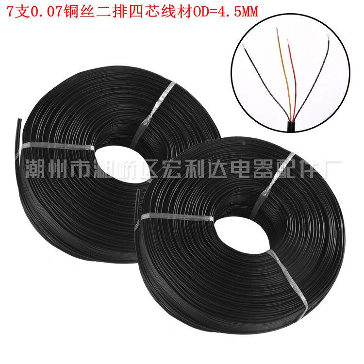 12支0.9国IOO标铜黑白二0并线OD=M.6M视频线材装铜芯家黑护套电线