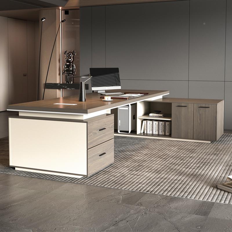 老板桌椅组合董事长桌办ZCS公桌班台经理椅文轻奢件柜组合