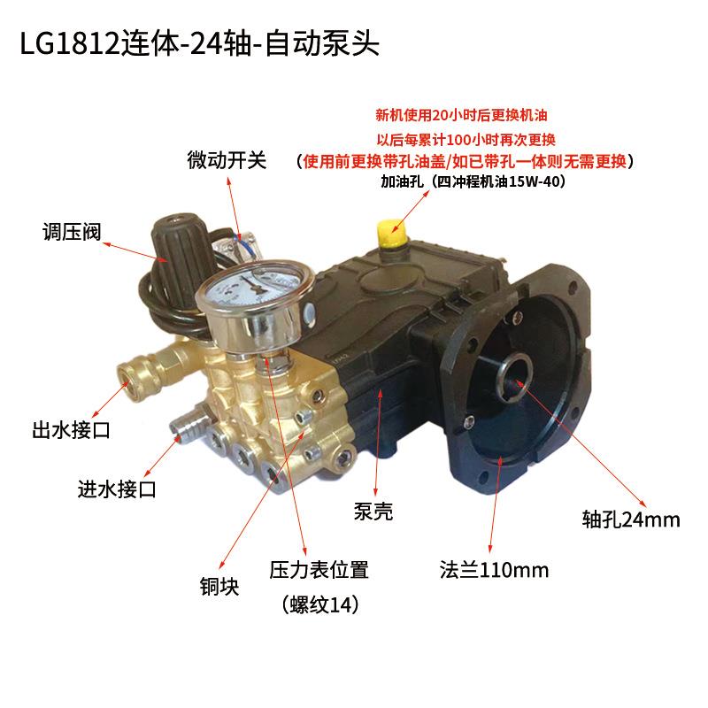 LG-11630A-2轴自动高压清洗机泵头配件KYC812/1864嘉时洗车机0头