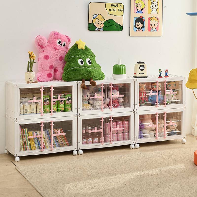 家用门双开折叠收纳柜高颜值加厚环保936储物可柜子叠加儿衣柜塑