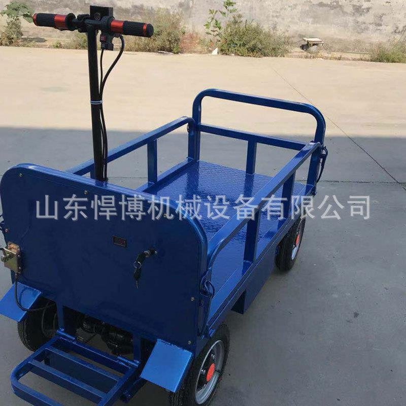 四轮拉货运输车手推电动搬运车移动四轮平板仓储车万向轮