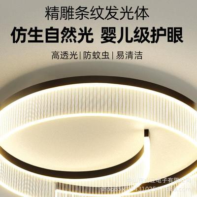 客厅灯2024新款现代轻奢吸顶灯简约长方形主灯led全光谱中山灯具