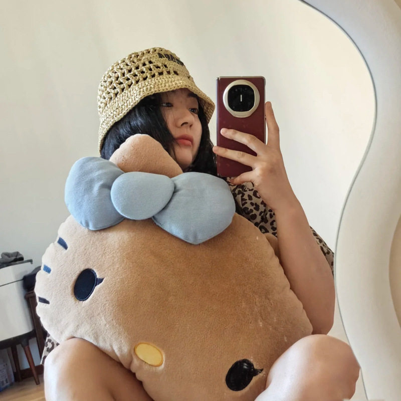 可爱KT猫法兰绒二合一抱枕毯