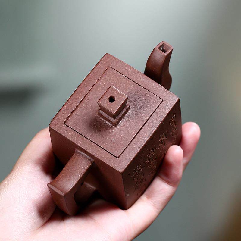 网店直播宜兴原紫泥手小容量砂壶全工紫NXQ刻字小方山矿茶壶茶具