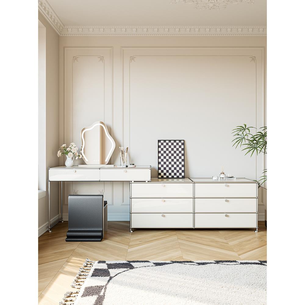 KBQ1梳妆斗柜一体现代简约床尾F77MH9HT储物收纳卧台伸缩电柜视柜