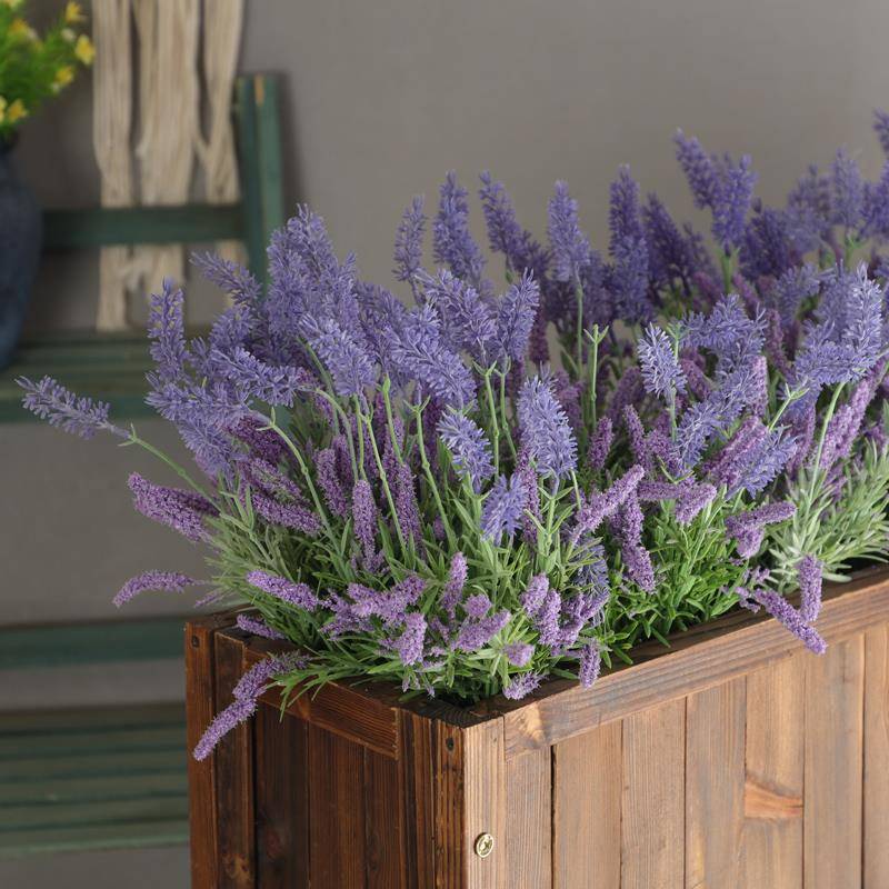 仿真花向日葵长薰衣草户外假花绢花塑花绿植料箱花花槽条栅rd6464