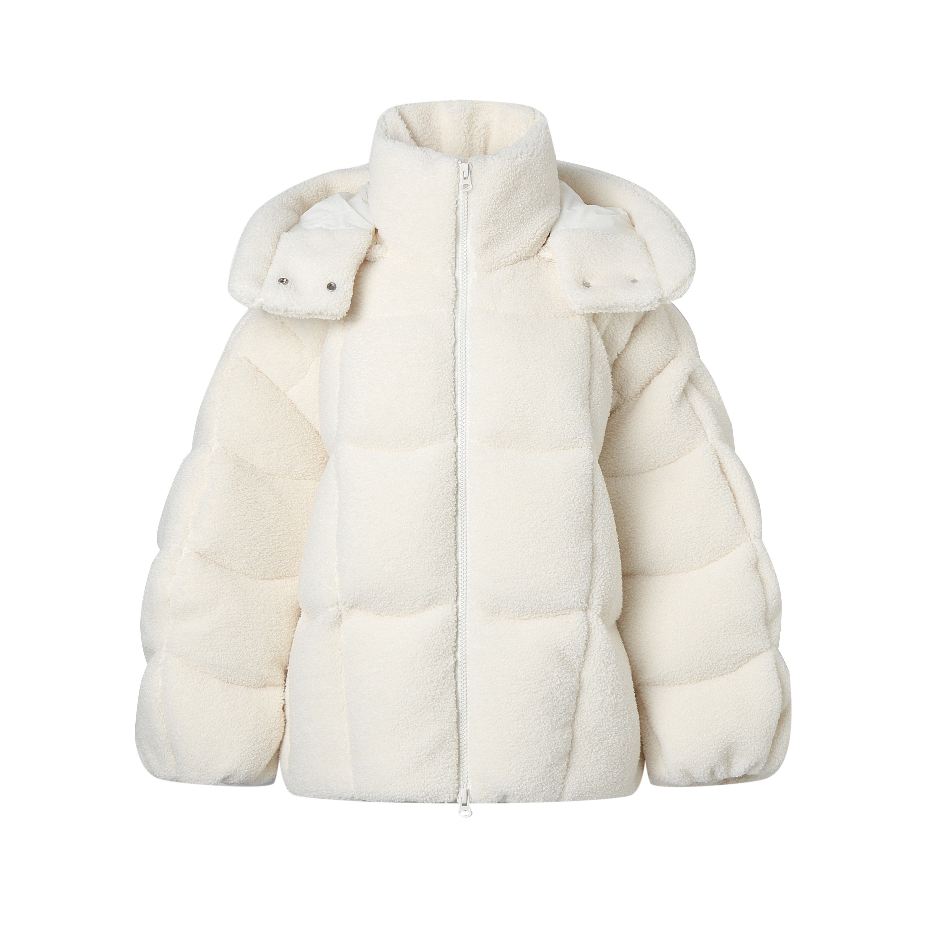 YANGYUQING设计师品牌摇粒绒帽子可拆卸羽绒服25AW