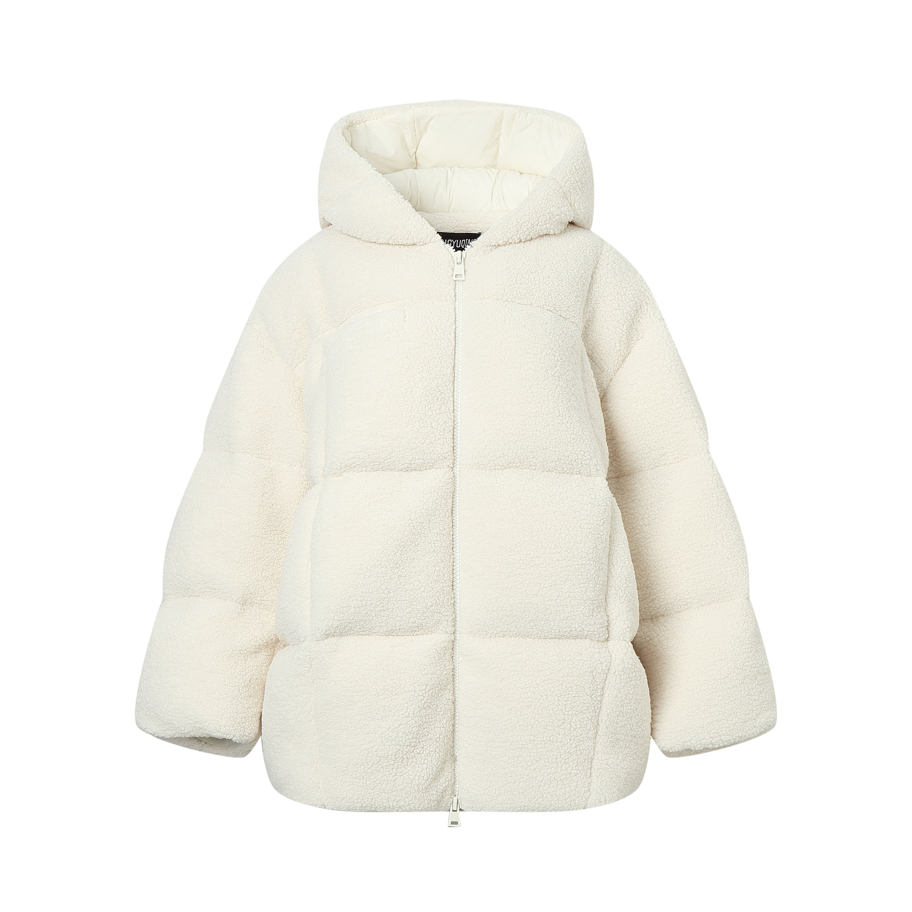 YANGYUQING设计师品牌大廓形摇粒绒中长款羽绒服25AW