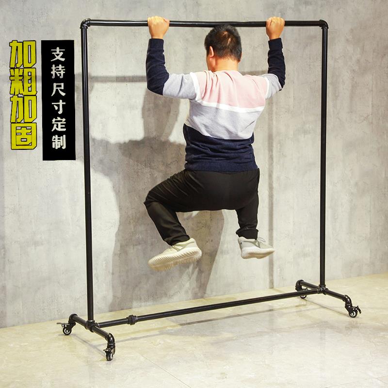 服装店展示架水管龙门专用女装晒肉落地挂衣架晾衣杆移动带轮子