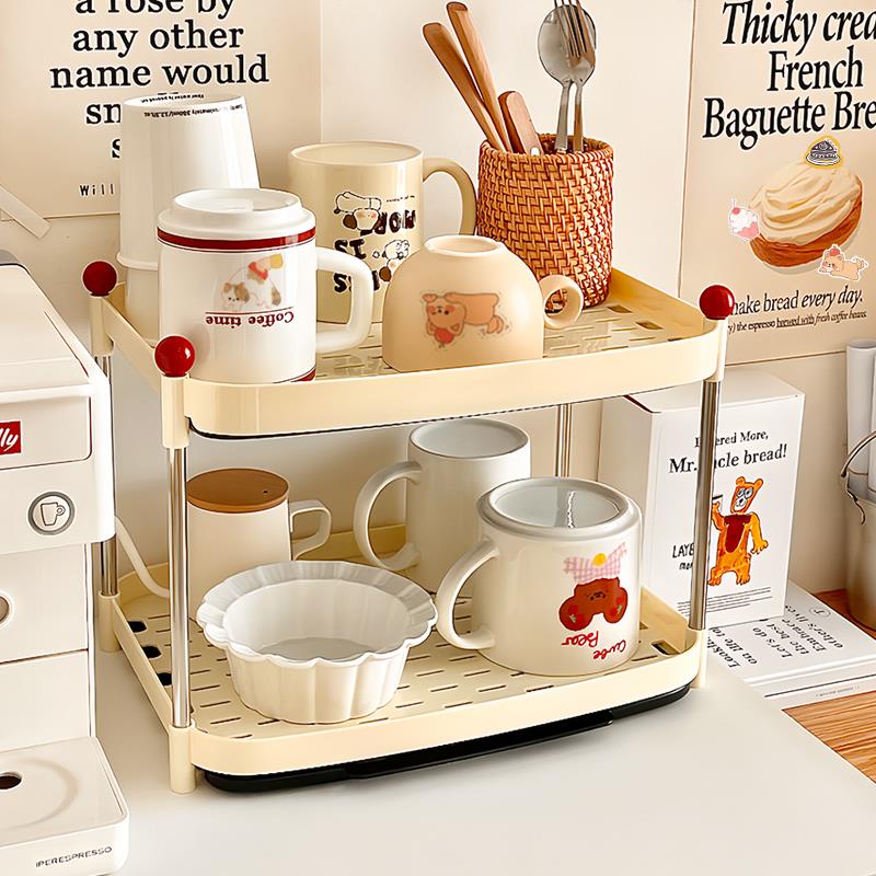 收纳置物架可沥水桌面咖啡杯马克杯托盘家用放水杯神器奶瓶茶具架