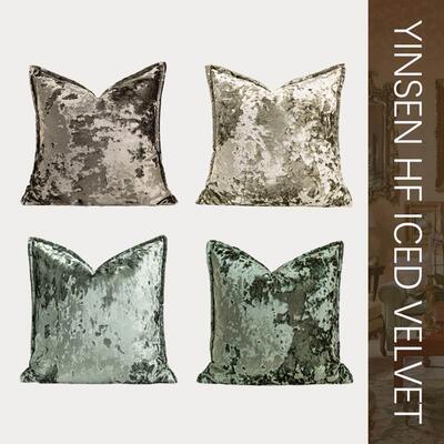 一森现代轻奢冰花绒抱枕沙发客厅高级靠垫新中式靠枕套样板间含芯