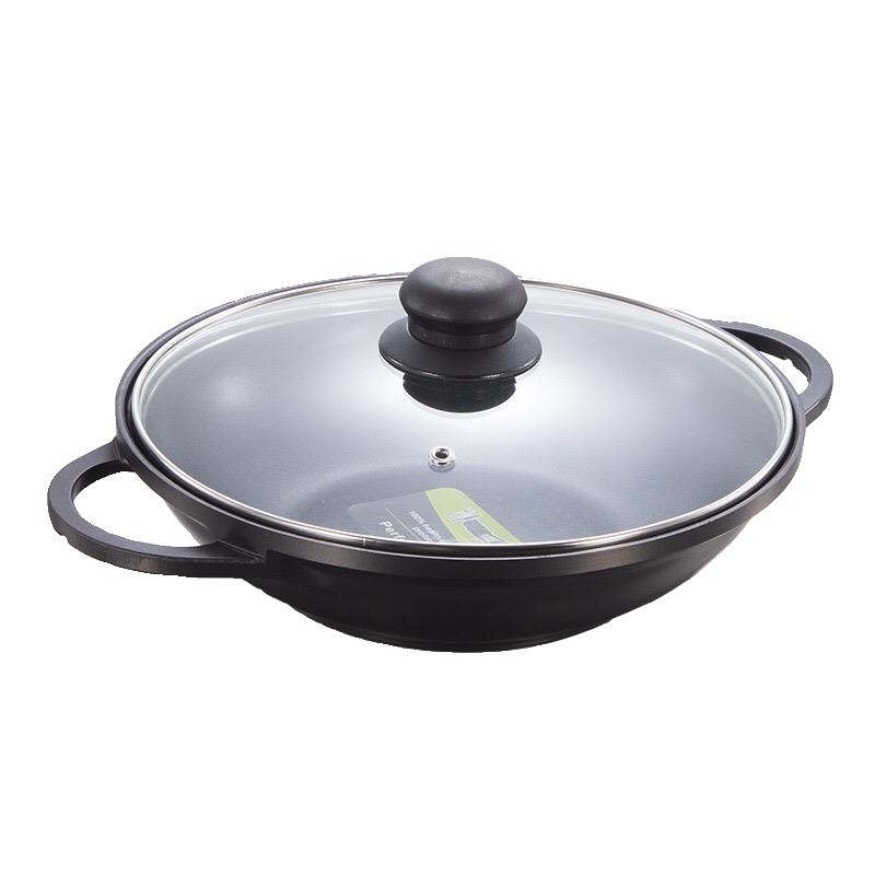 德国进口加厚款覆底不粘锅商用双耳炒锅干锅鱼头醉鹅锅燃气电磁炉