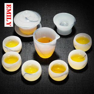 羊脂玉瓷琉璃功夫茶具礼盒装轻奢高档泡茶茶杯送岳父领导实用贵重