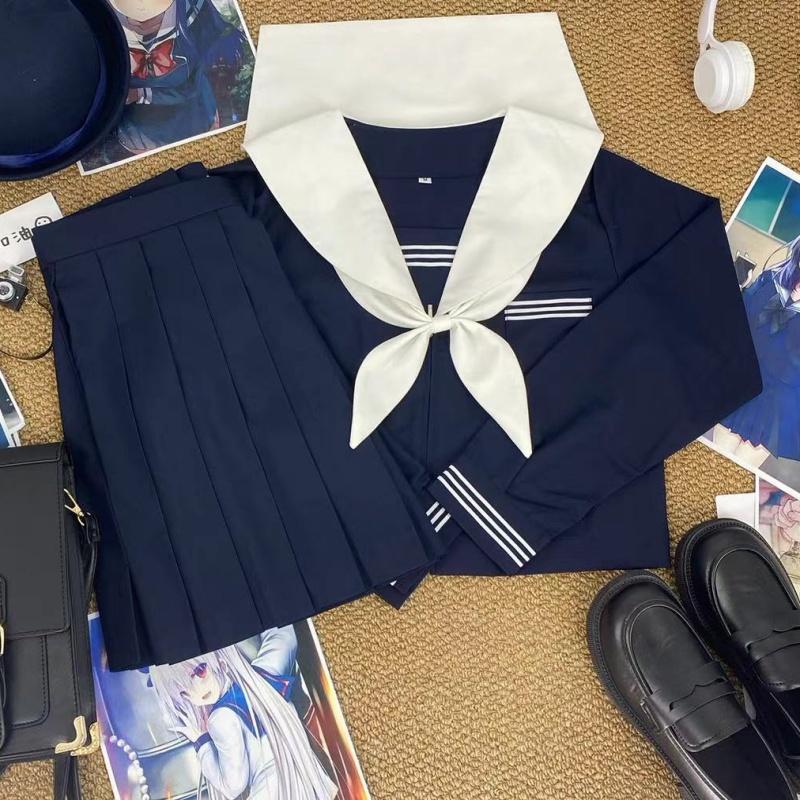 樱奈家原创JK制服白领绀三本水手服日系学院风毕业季班服校服套装