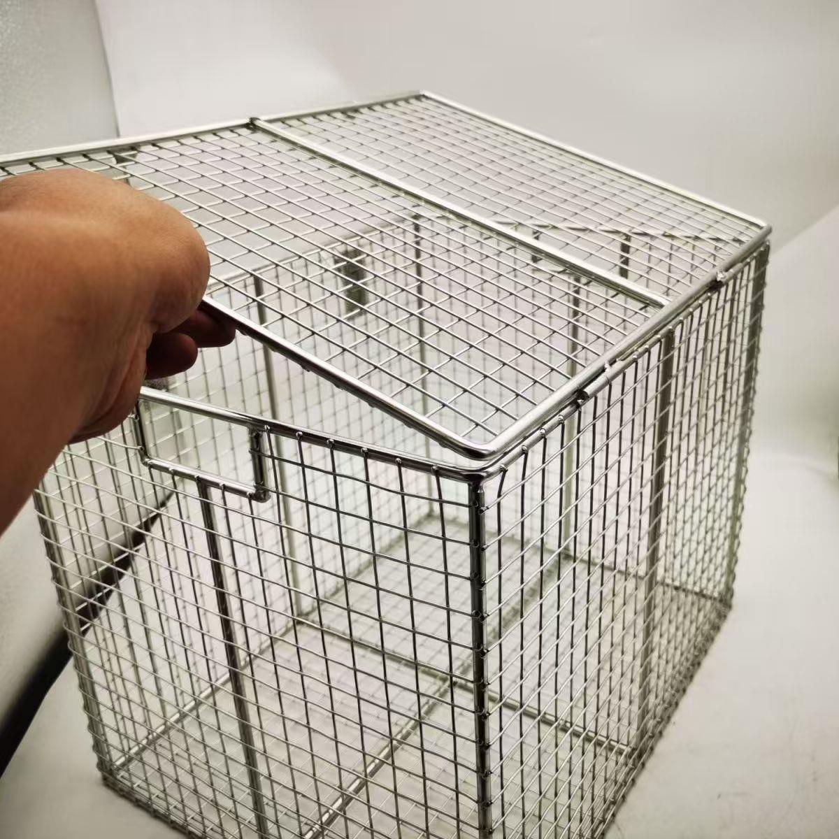 不锈钢收纳蓝超声带盖清洗消毒网蓝沥油沥水网框可定制加粗清洗框