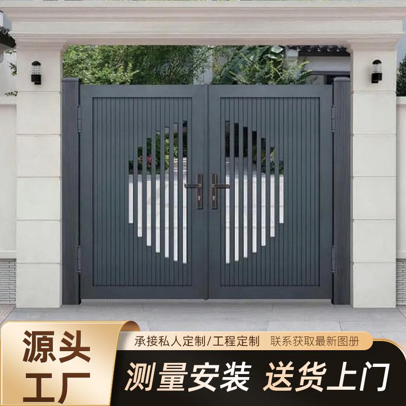 欧式铝艺对开门进户别墅大门不锈钢门农村自建房甲级防盗门入户门