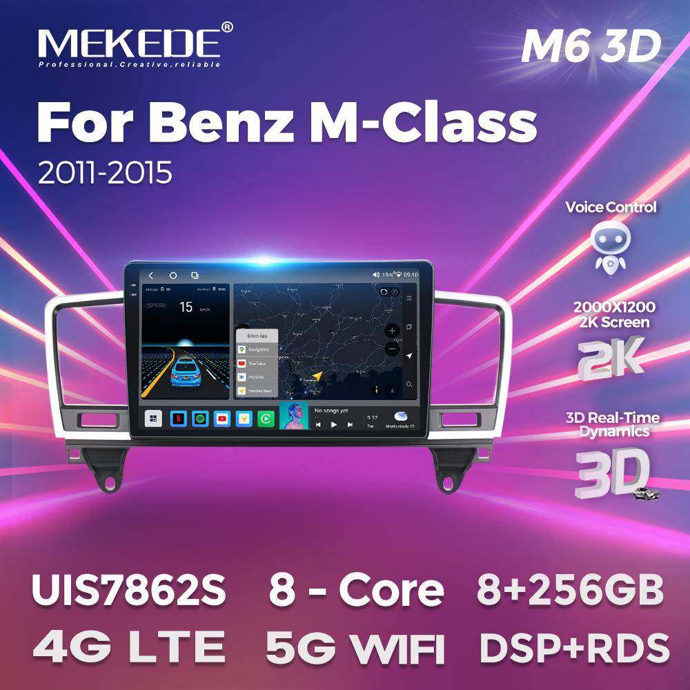 适用于奔驰ML 11-15款安卓大屏车载导航收音机屏幕M6Pro 3D