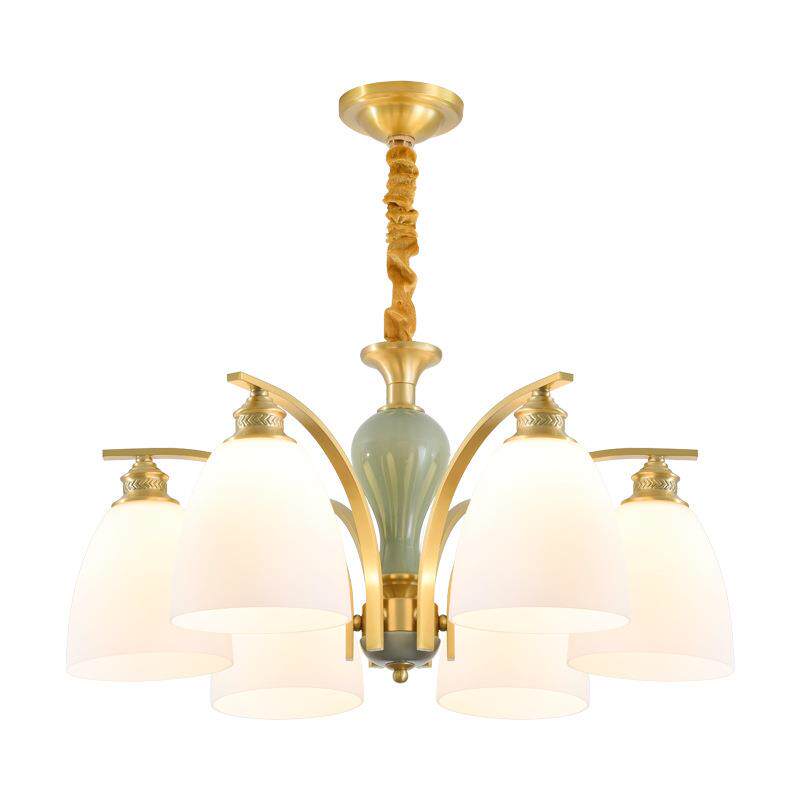 全铜灯美式吊灯客厅灯简欧温馨卧室灯乡村欧式田园餐厅吊灯纯铜灯