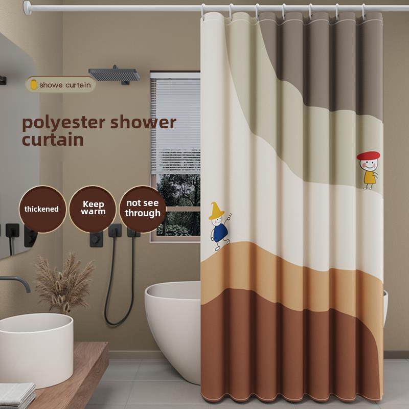 浴室防水浴帘浴室免打孔套装浴室加厚防暖防霉卷帘门帘挂帘布,家庭/个人清洁工具,浴帘,淘宝优惠券,粉丝福利购,淘宝优惠卷