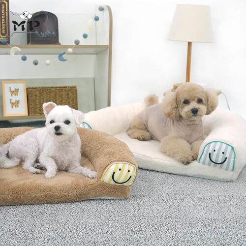 『Memory Pet』韩国parisdog宠物秋冬微笑条纹月牙毛绒沙发猫狗窝