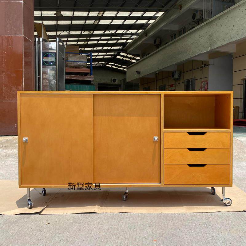 日式实木餐边柜办公茶水柜落地多层抽屉柜斗柜靠墙储物柜收纳边柜