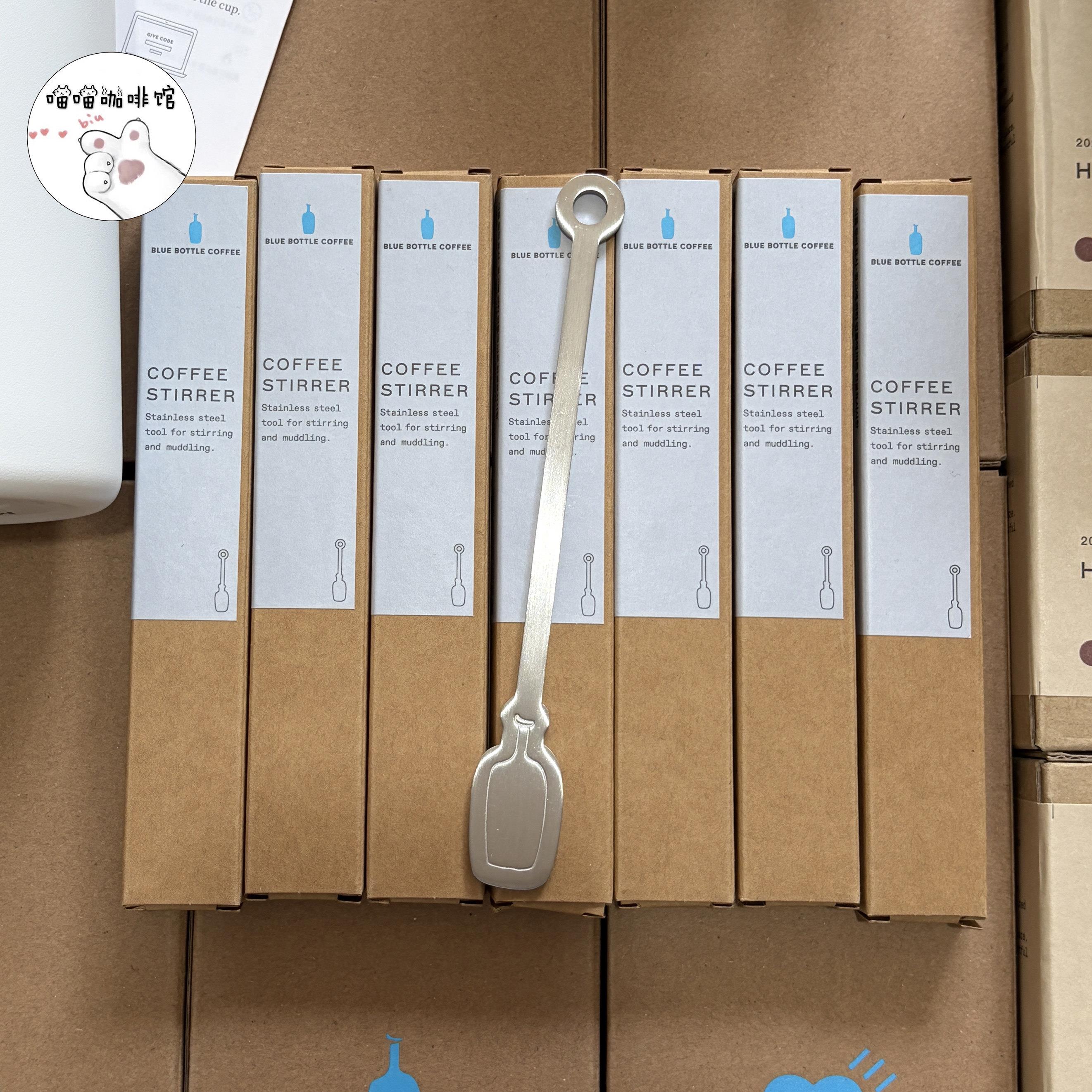 现货韩国限定BLUEBOTTLE蓝瓶咖不锈钢咖啡搅拌棒磨砂哑光咖啡勺子