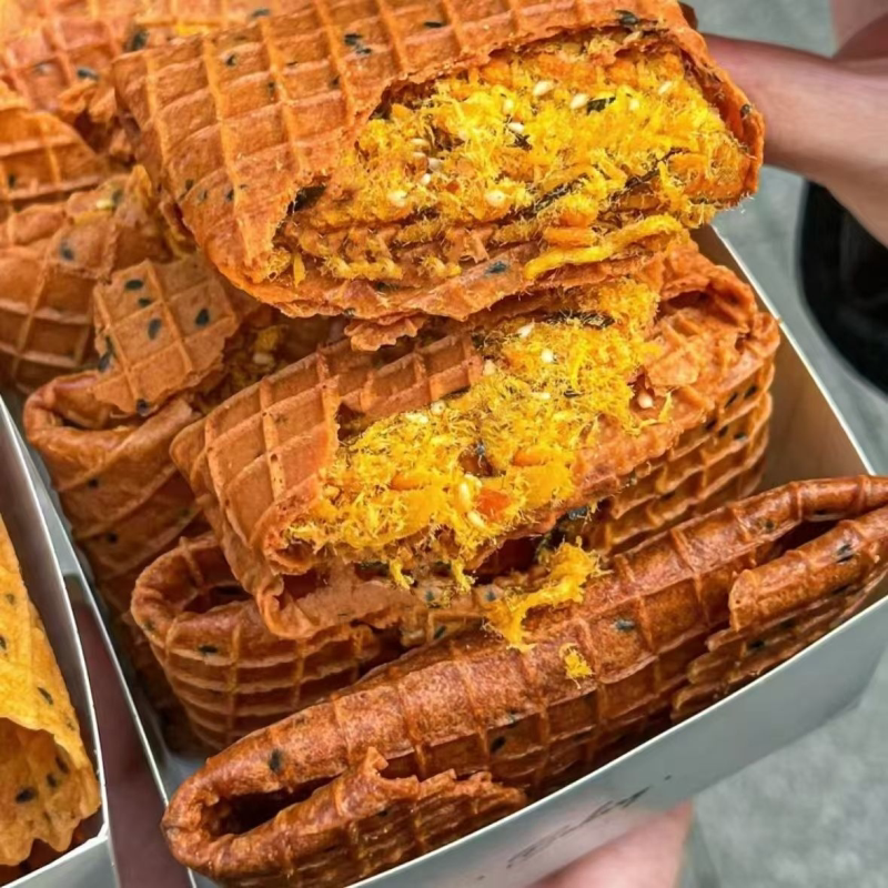 减糖期零食】无蔗糖黄油肉松蛋卷健康早餐夹心饼干下午茶点心解馋