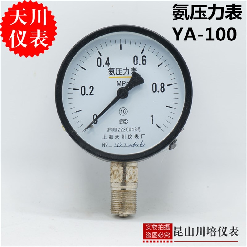 上海天川仪表厂氨气压力表YA-100氨压力表防腐氨用压力表全规格