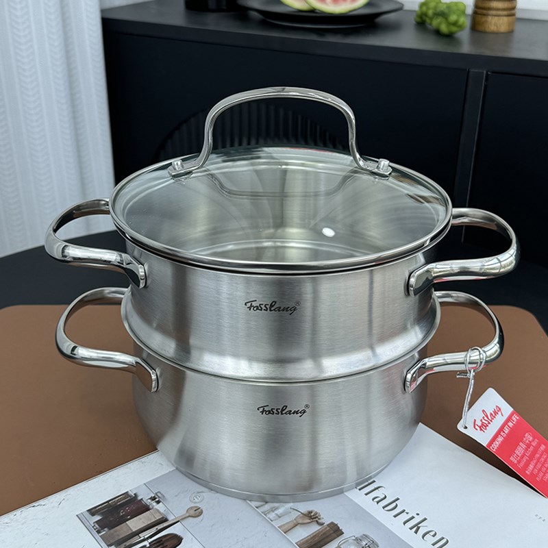 18/10菲仕朗迷你小蒸锅 家用煮粥锅 小汤锅 双层 煲汤炖锅 辅食锅