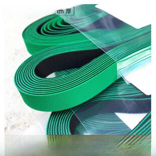 供应绿黑有弹性的传动平皮带聚氨酯弹性带厚度1/1.2/1.5/2毫米厚